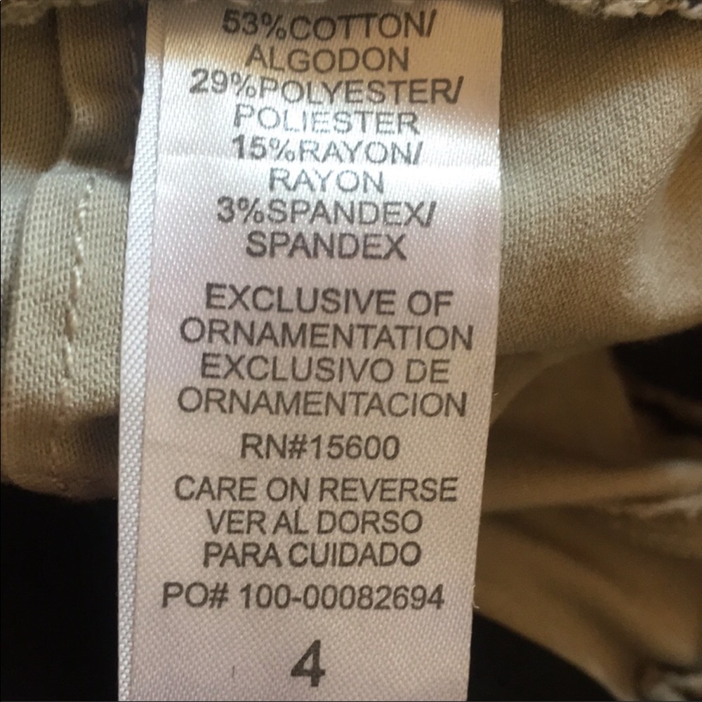 Democracy Tan Ankle Skimmers Pants Size 4 - Picture 9 of 12